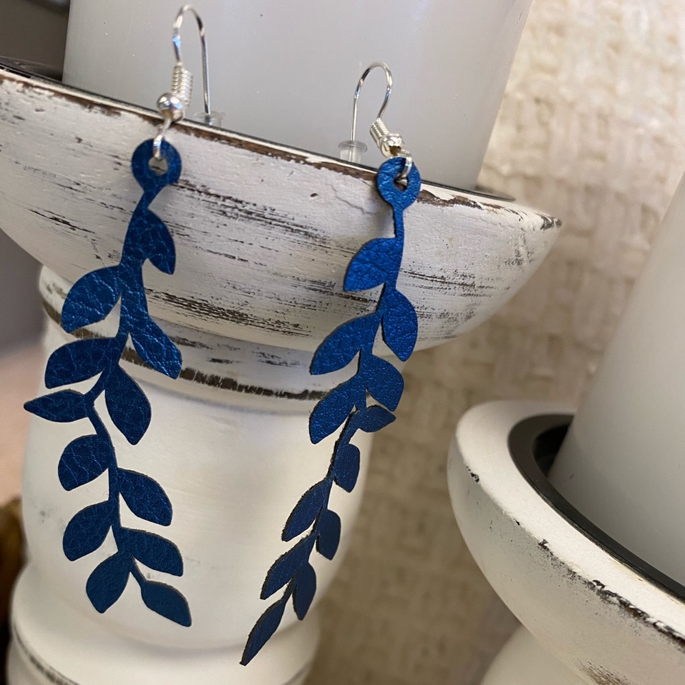 Custom faux leather earrings